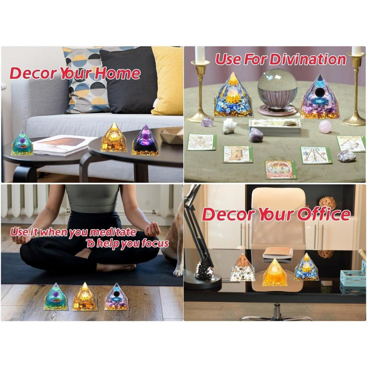 Citrin Pyramide Heilkristall 2,4 Zoll für Meditation & Wohlbefinden