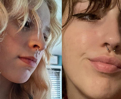 16G Fake Septum Nasenpiercing Magnet Schwarz Chirurgenstahl Clip Piercing