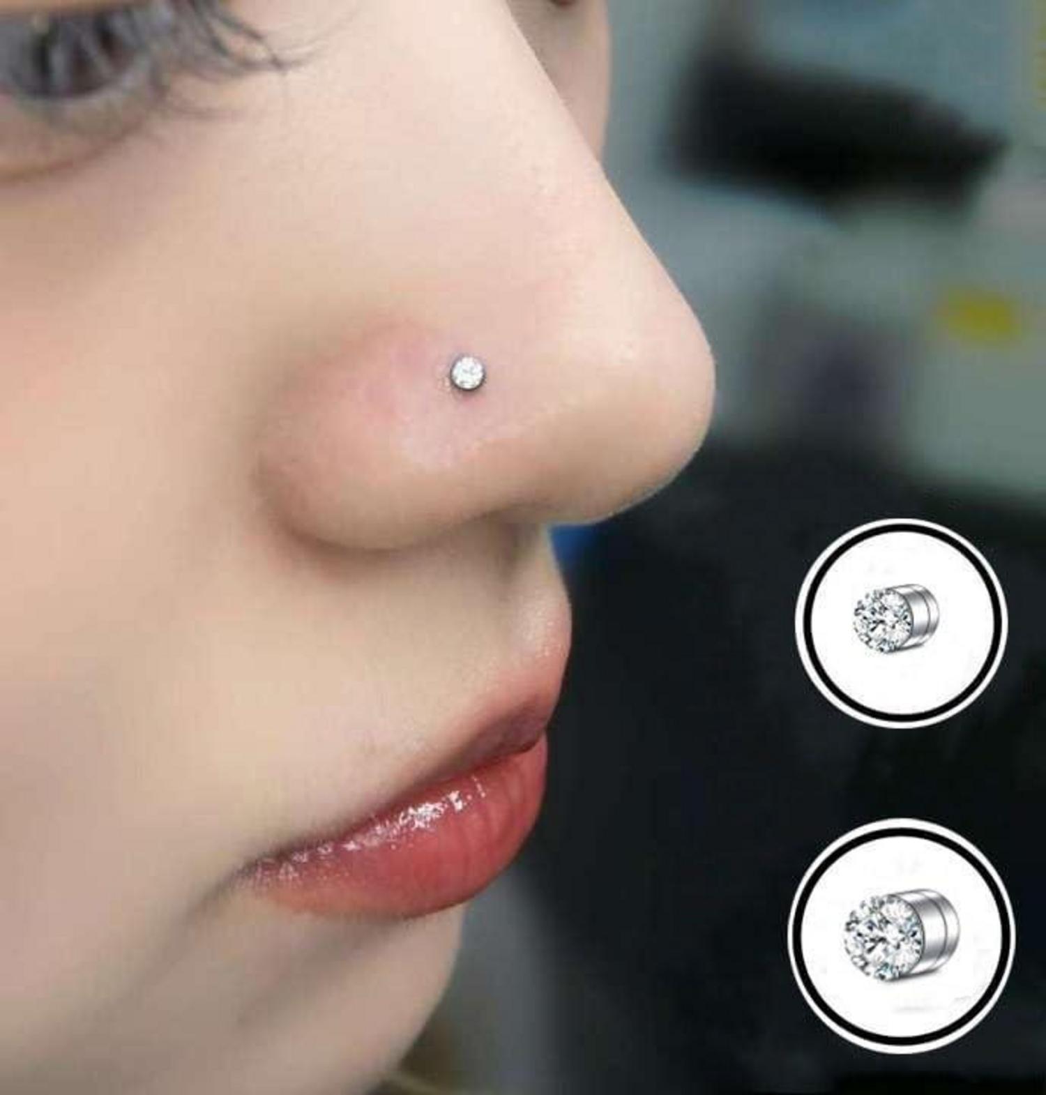 16G Fake Septum Magnet Piercing Schwarz Chirurgenstahl Clicker Clip