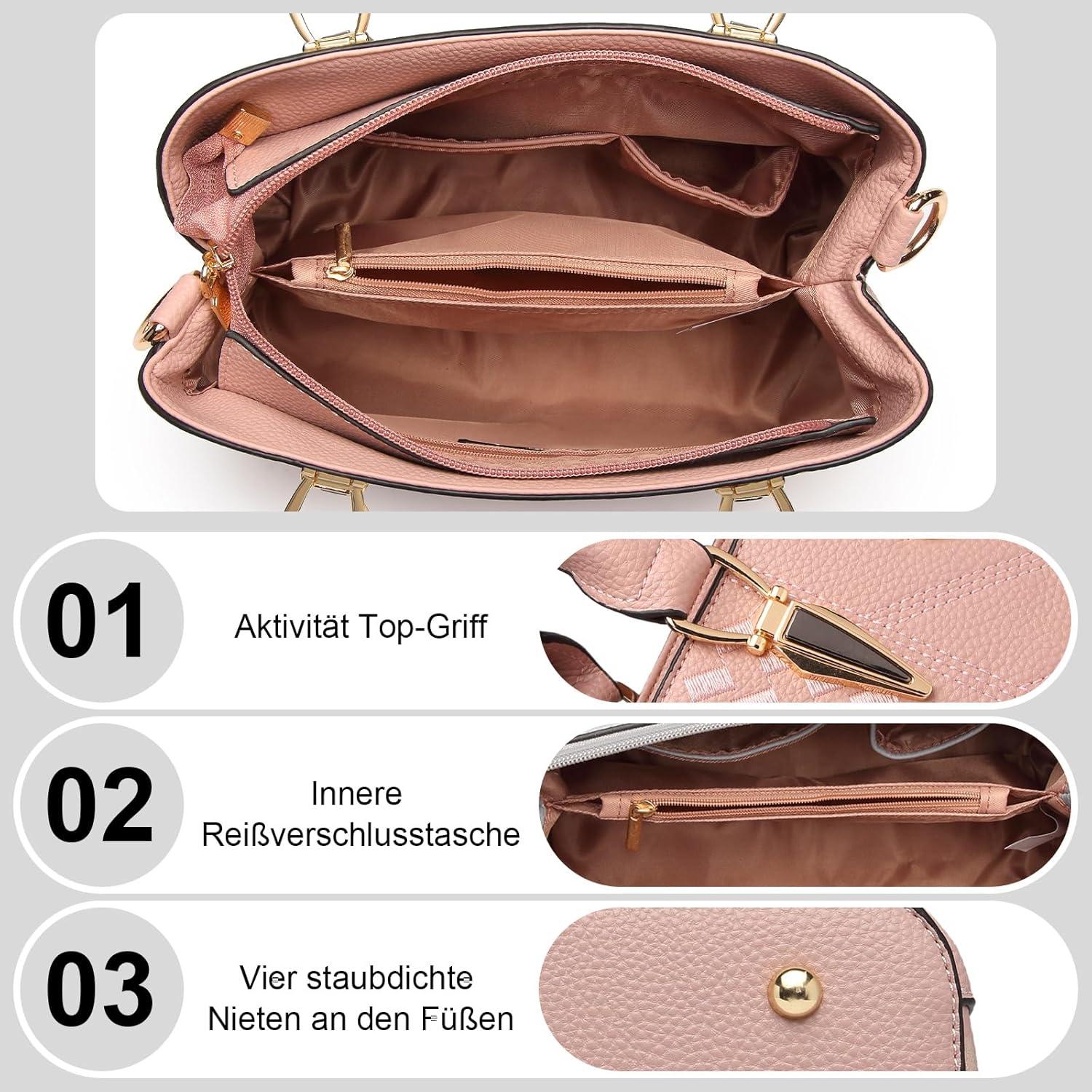 Miss Lulu Damen Handtasche Mittelgroß PU-Leder Tragetasche