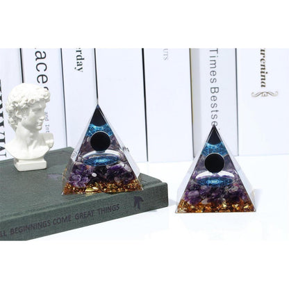 Heilkristall Pyramide Obsidian Amethyst 2.4 Zoll