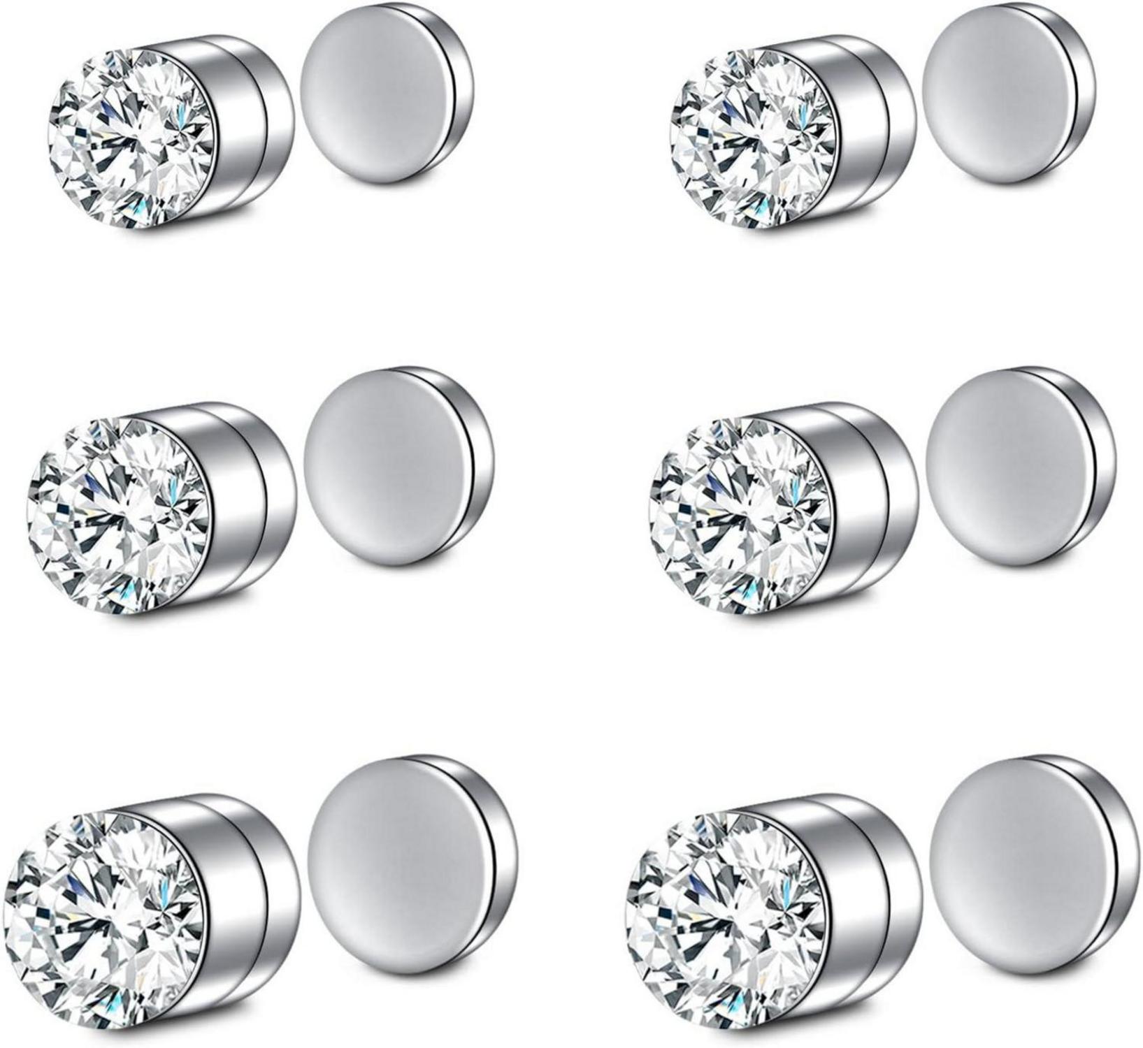 Fake Nasenpiercing Set 6 Paar Magnet Septum Piercing Schwarz 316L