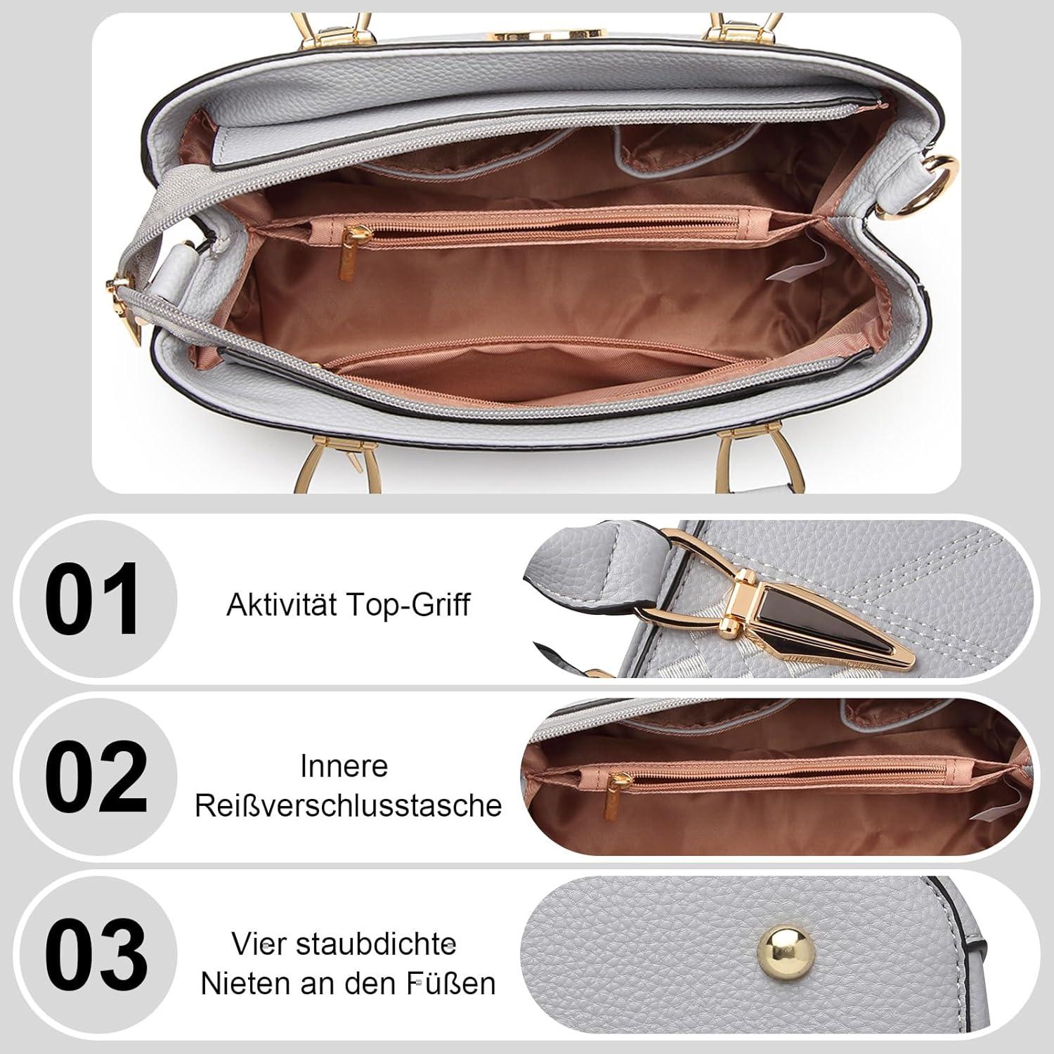Miss Lulu Damen Handtasche Mittelgroß PU-Leder