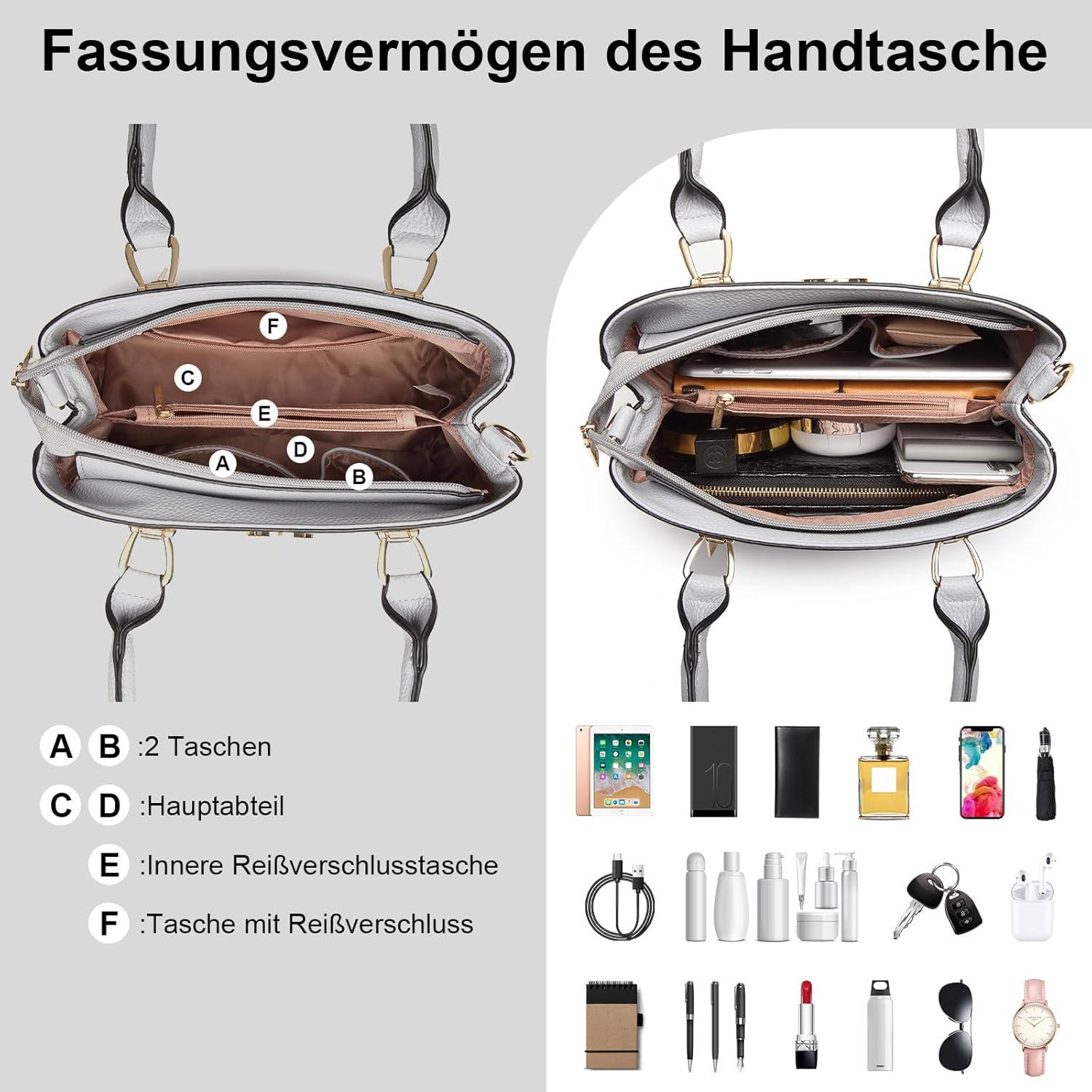 Große Miss Lulu Handtasche Damen PU-Leder Mittelgroß Schwarz