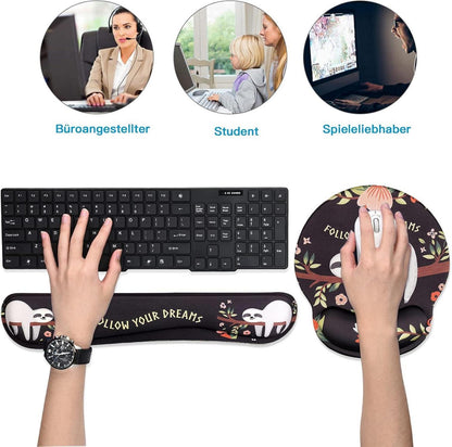 Ergonomisches Mousepad mit Handgelenkauflage und Gelkissen - Set