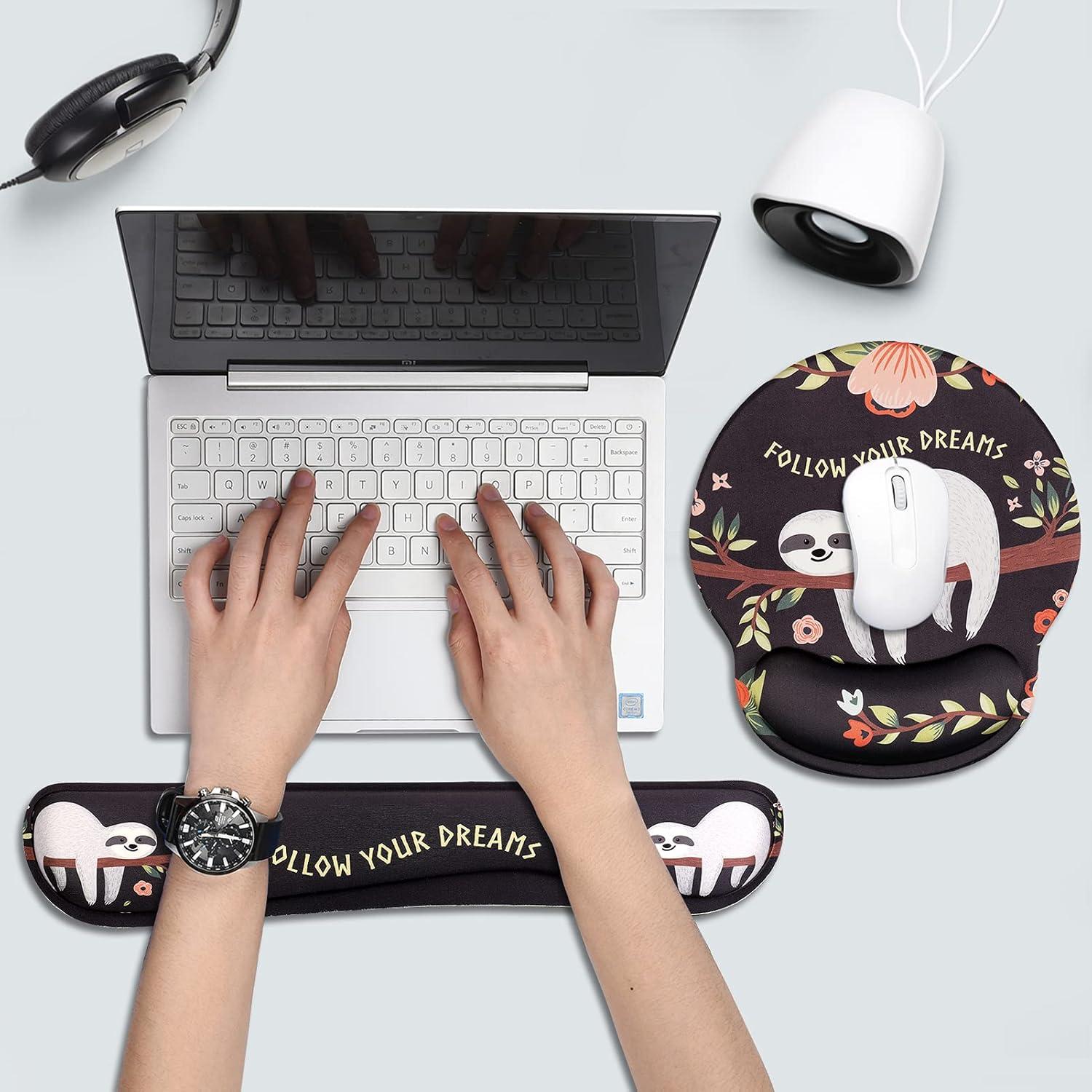 Ergonomisches Mousepad mit Handauflage und Gelkissen Set