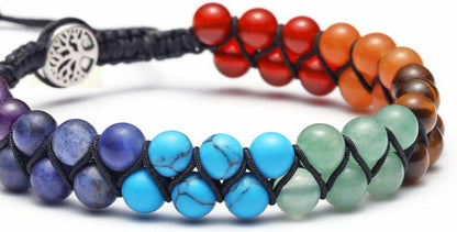 Chakra Armband mit Lebensbaum und Edelsteinen - Natürlicher Schmuck