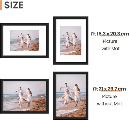 Bilderrahmen A4 Schwarz 3er Pack für Fotos und Poster