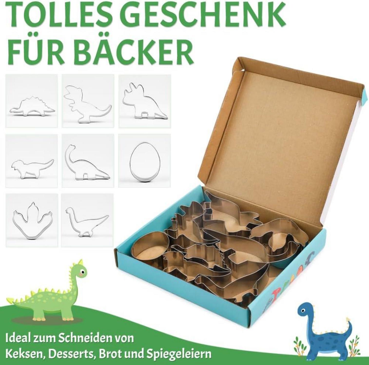 Dinosaurier Ausstecher Set 8-teilig Ausstechformen für Kekse & Fondant