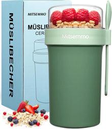 Müslibecher to Go 760ml+230ml Joghurt Becher Löffel Müslischale