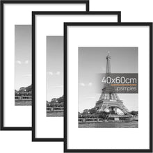 Bilderrahmen 40x60 Schwarz 3er Set für Fotos und Poster