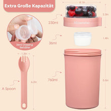 Müslibecher to Go 760ml+230ml mit Löffel, Becher Rosa