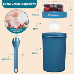 Müslibecher Joghurtbecher Kinder to Go Becher Löffel Müsli