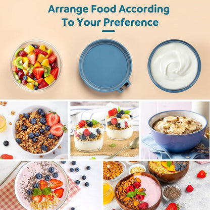 Müslibecher Joghurtbecher to Go Kinder Löffel Müsli Cup Cornflakes Blau