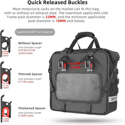 Motorrad Gepäckträgertasche Satteltasche Wasserdicht 50L
