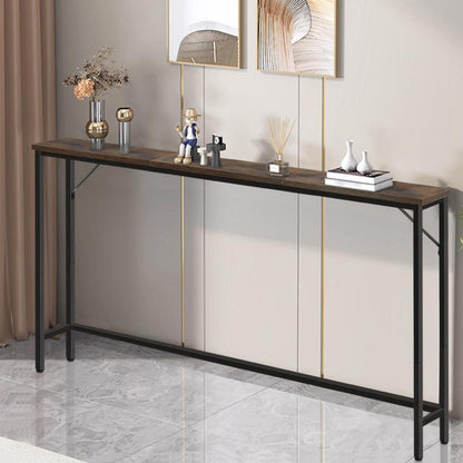 Schmaler Konsolentisch rustikales Braun – Flur & Wohnzimmer