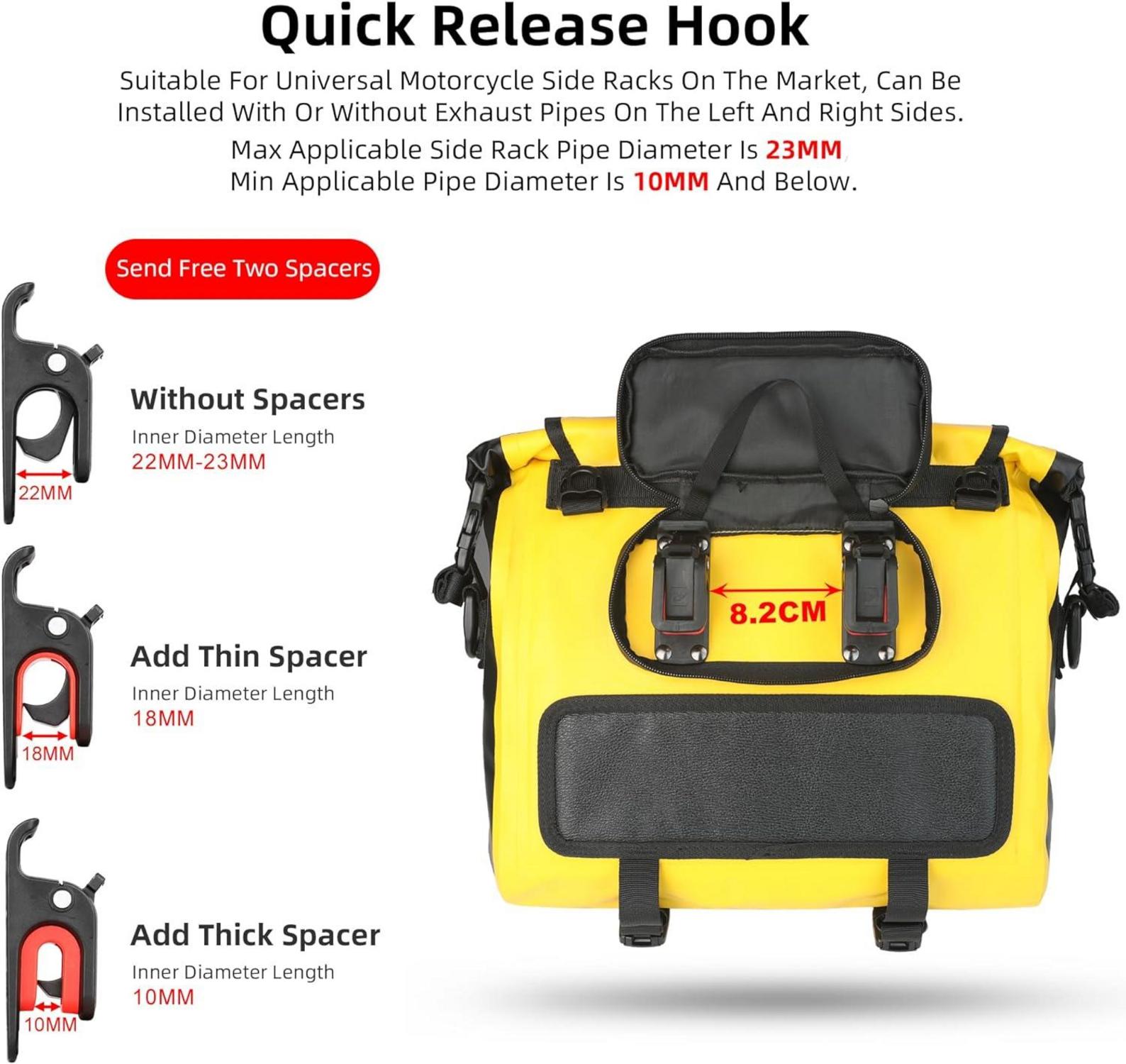 Motorrad Gepäckträgertasche Satteltasche 15L Wasserdicht Schwarz