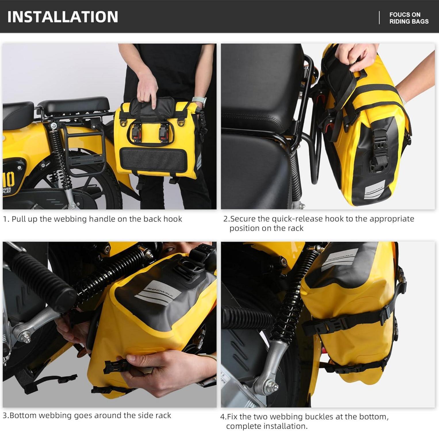 Motorrad Gepäckträgertasche Satteltasche 15L Wasserdicht Motor Seitentasche