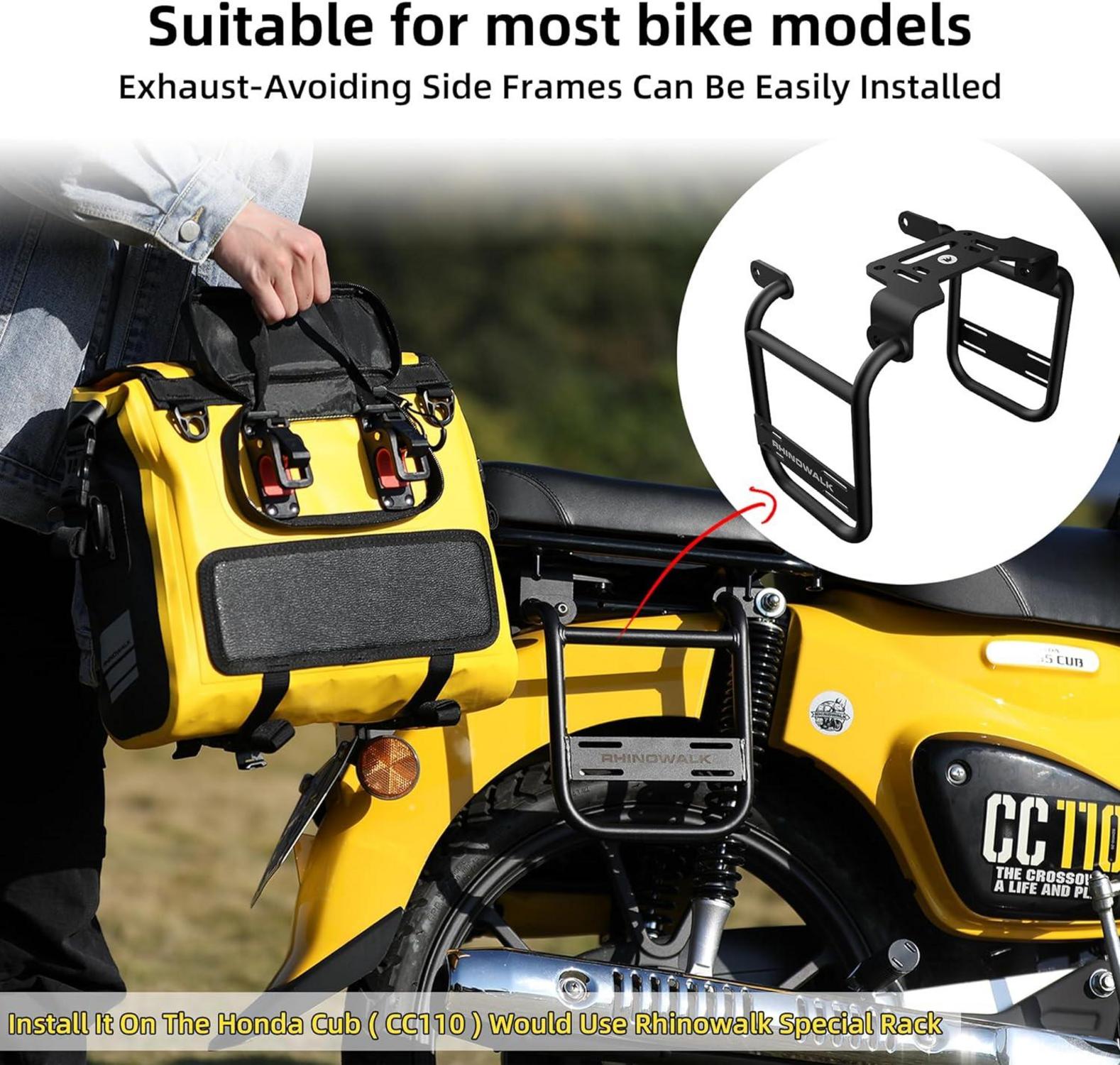 Motorrad Gepäckträgertasche Satteltasche 15L wasserdicht Schwarz