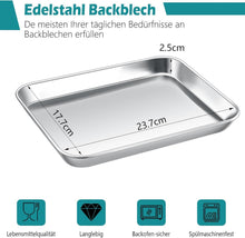 Mini Backblech Edelstahl Rechteckig 23,7x17,7cm