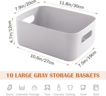 Aufbewahrungsboxen Grau Kunststoff 30x20x12cm, 10er Set mit