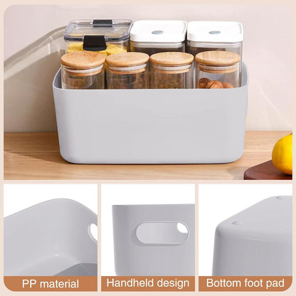 Aufbewahrungsboxen Grau Kunststoff mit Griff 10er Set 30x20x12cm