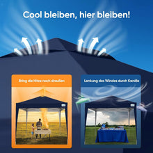 Quictent Pavillon 3x3m Wasserdicht Faltpavillon UV-Schutz