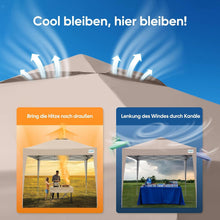 Quictent Pavillon 3x3m Wasserdicht Faltpavillon UV-Schutz
