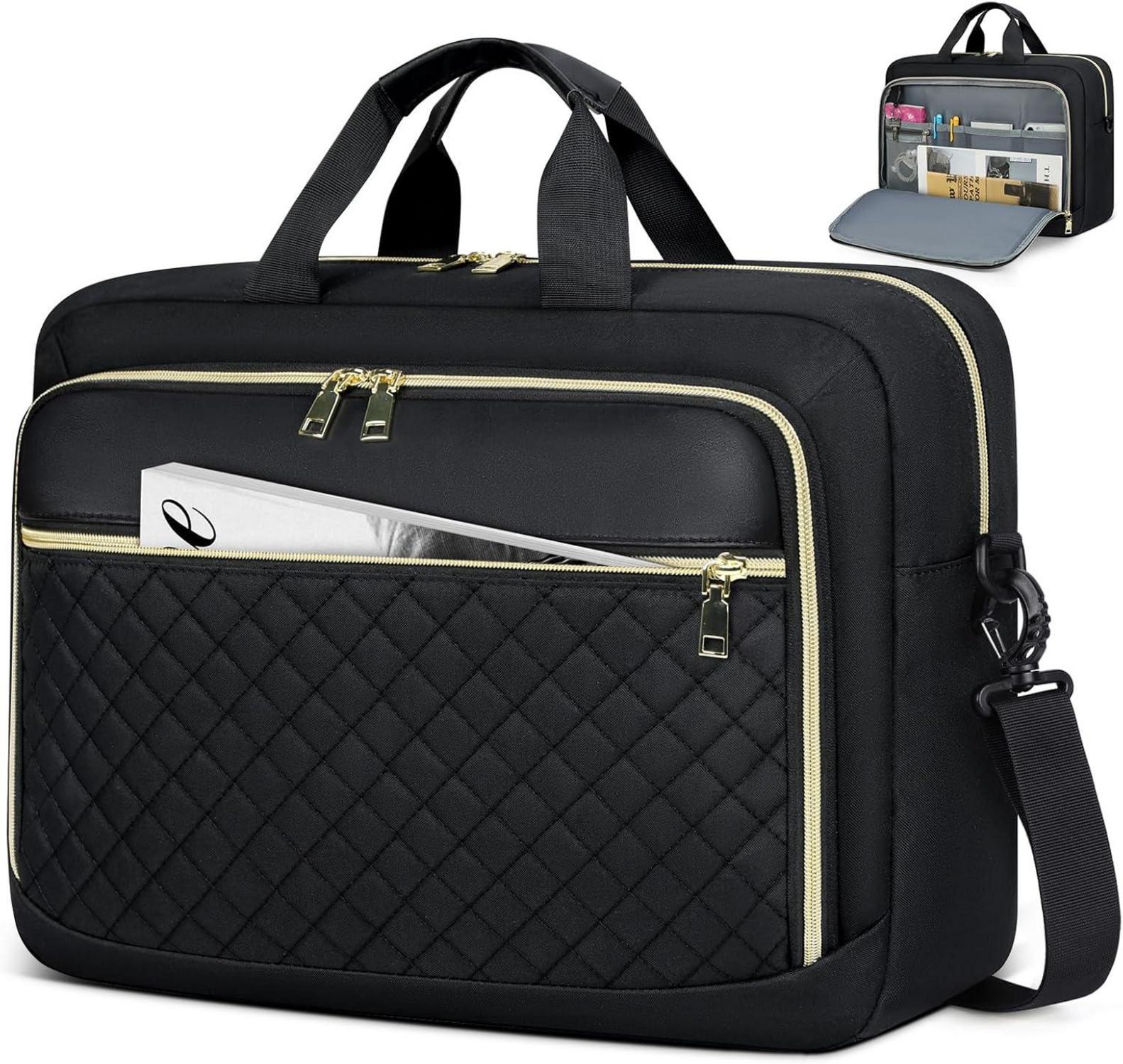 Laptoptasche 15,6 Zoll Damen Business Wasserdicht Schwarz