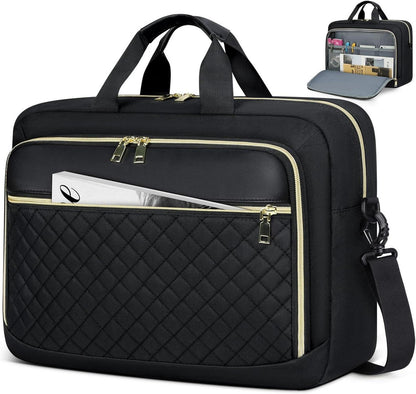Laptoptasche 15,6 Zoll Damen Business Wasserdicht Schwarz