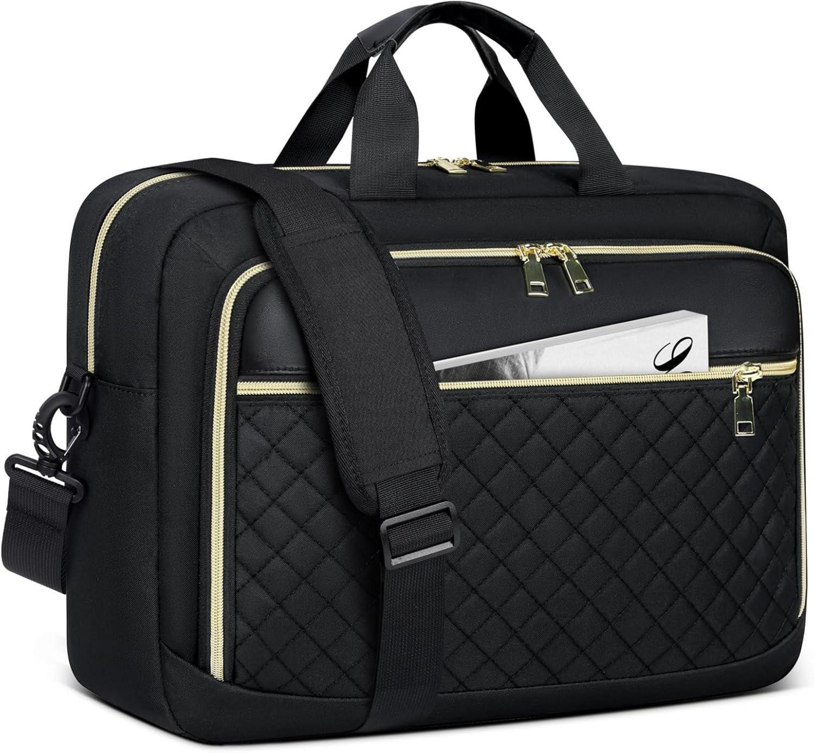 Laptoptasche 17,3 Zoll Damen Aktentasche Business Schwarz