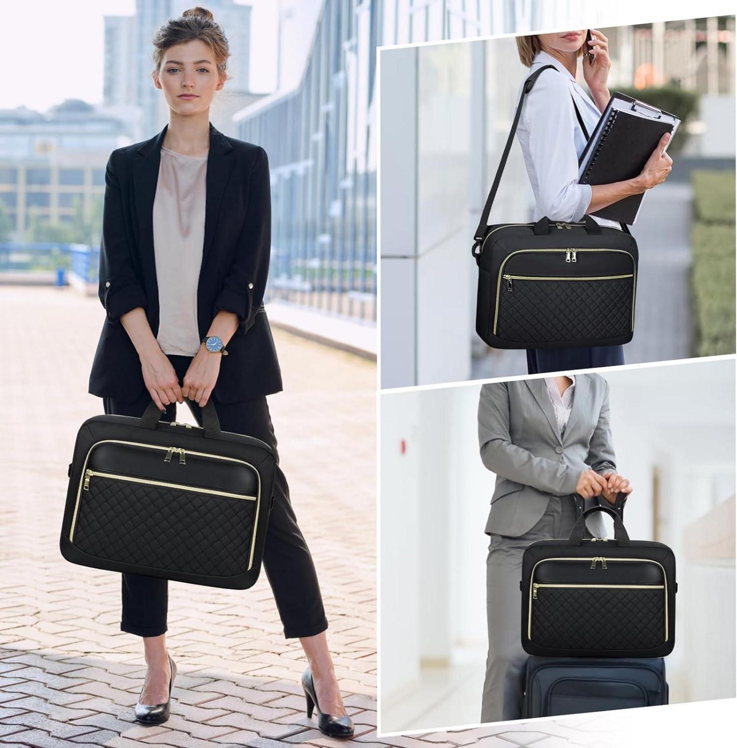 Laptoptasche 17,3 Zoll Damen Business Notebook Wasserdicht Schwarz