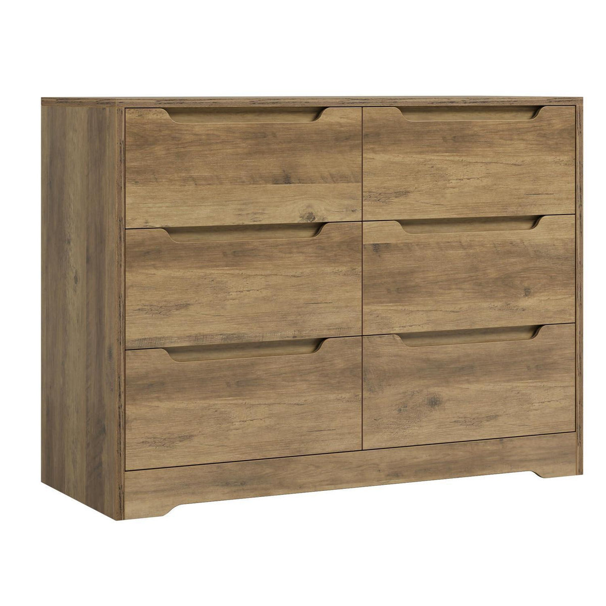 Kommode mit 6 Schubladen – Braun, Modernes Sideboard für Schlafzimmer