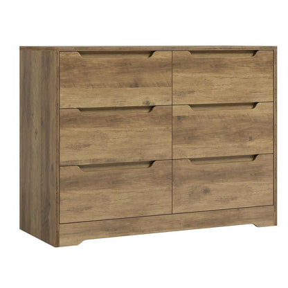 Kommode mit 6 Schubladen – Braun, Modernes Sideboard für Schlafzimmer