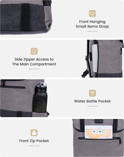 Rolltop Laptop Rucksack 17,3 Zoll Wasserdicht Uni Arbeit Reisen Business