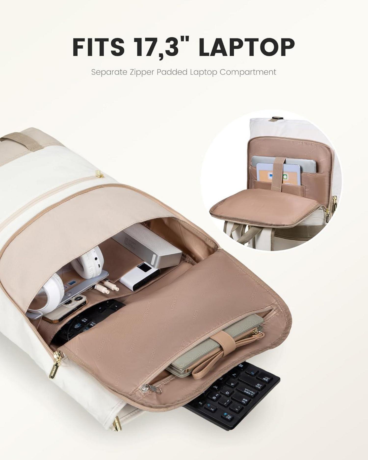 Rolltop Laptop Rucksack 17,3 Zoll Uni Arbeit Reisen Business