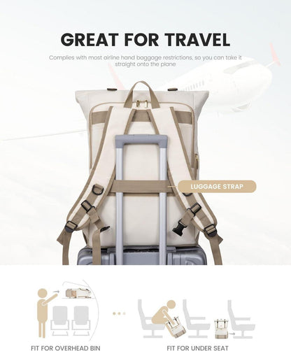 Rolltop Laptop Rucksack 17,3 Zoll groß für Uni Arbeit Reisen