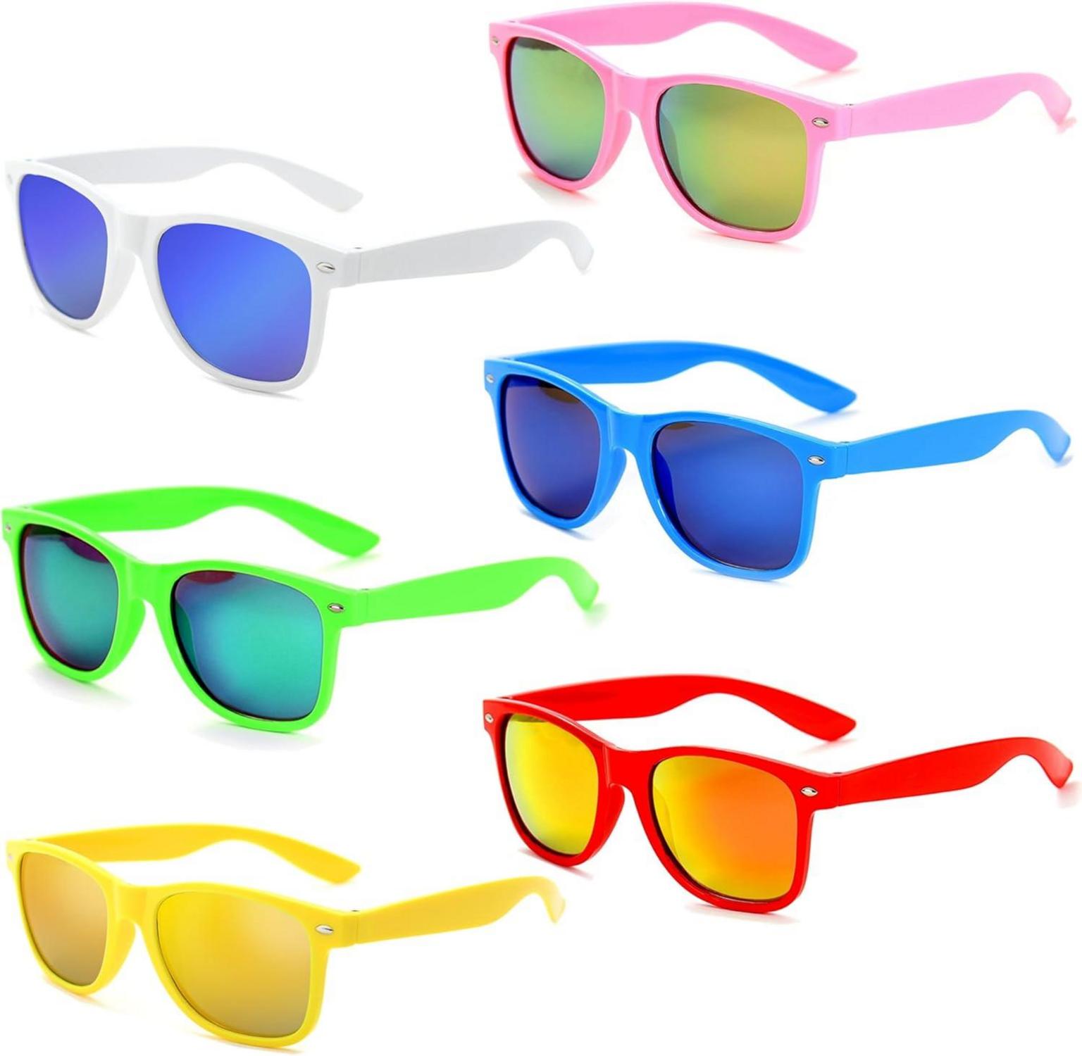 Bunte Sonnenbrille Set Neon Vintage Lustige Brillen Party