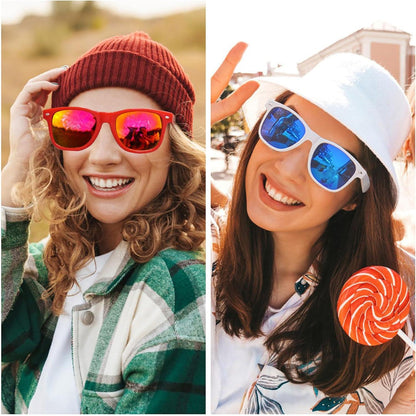 6er Neon Bunte Sonnenbrille Set Vintage Party Herren Damen