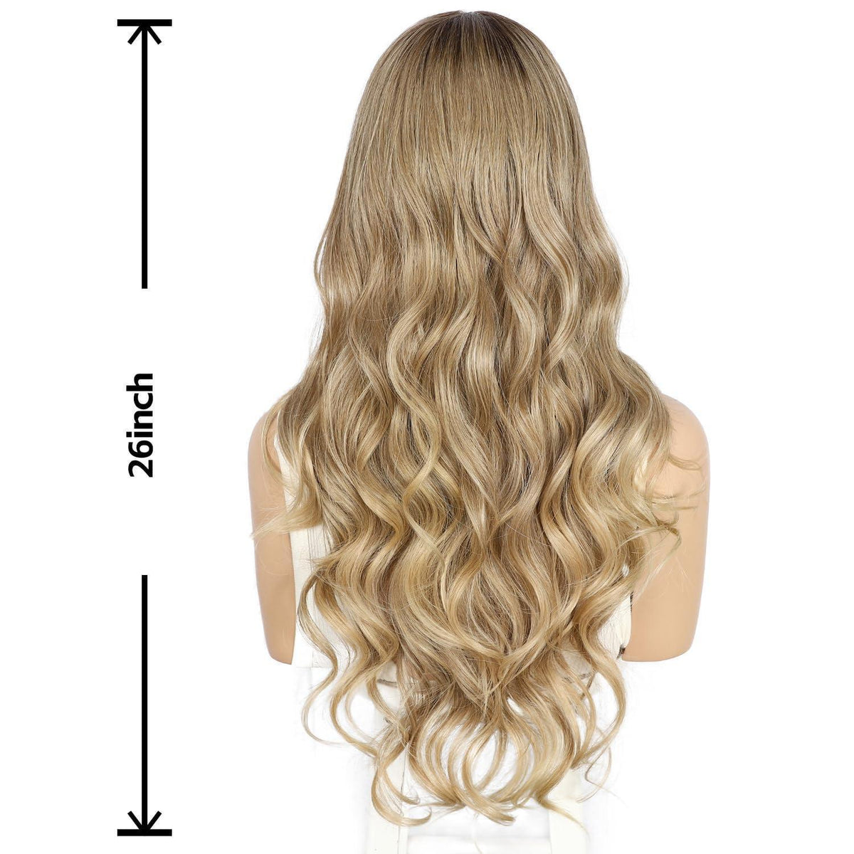 Blond Körperwelle Lace Front Perücke – Synthetisch, 26 Zoll