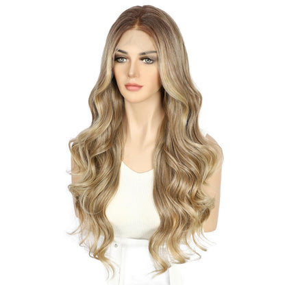 Blond Körperwelle Lace Front Perücke – Synthetisch, 26 Zoll