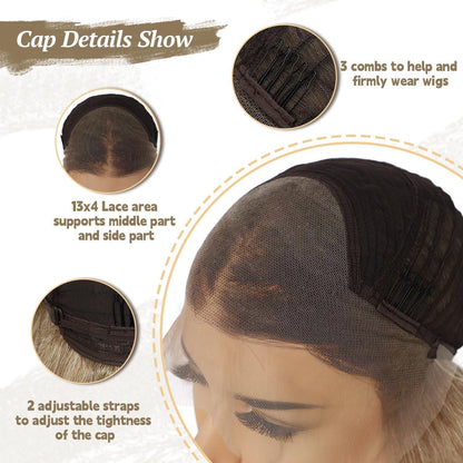 Blond Körperwelle Lace Front Perücke – Synthetisch, 26 Zoll