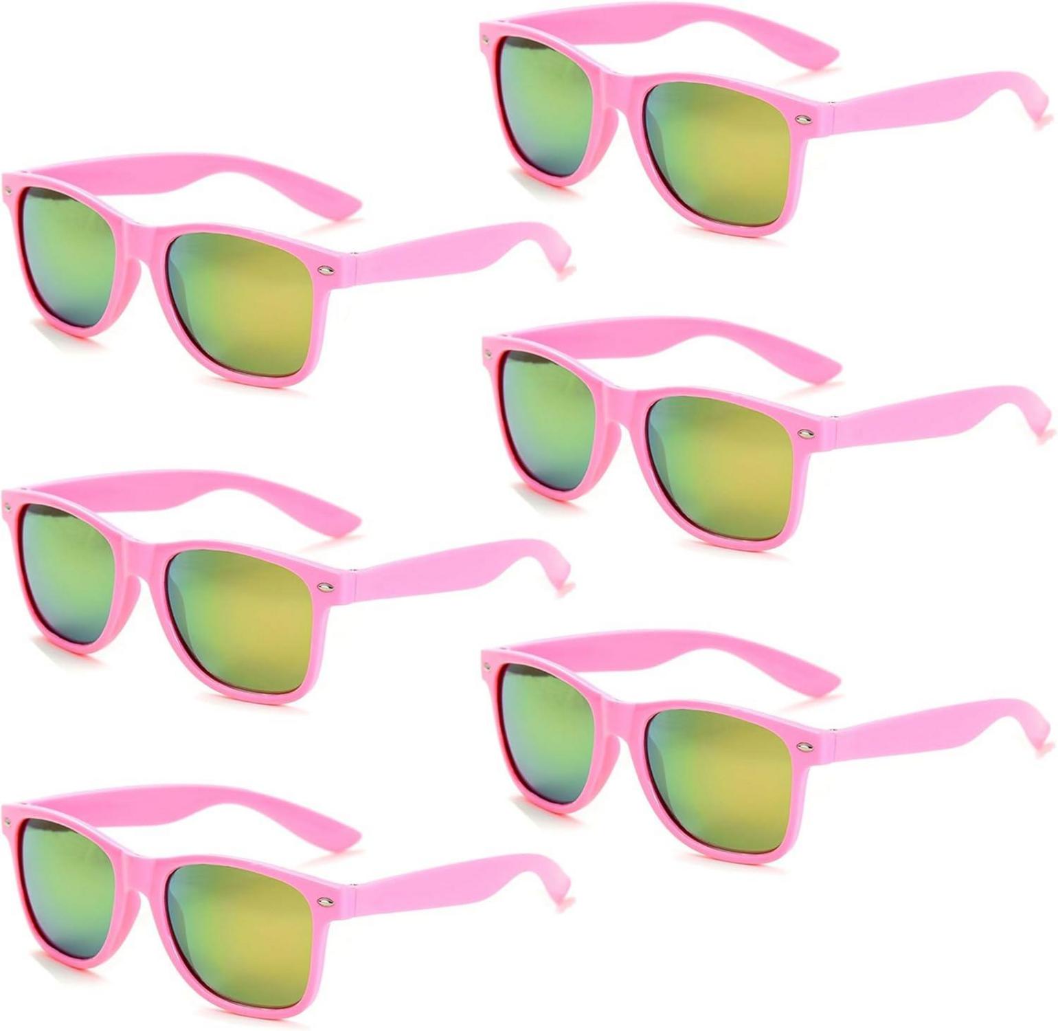 Bunte Neon Sonnenbrillen Set Vintage Stück Pack 6 Retro Brillen