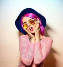 Bunte Sonnenbrille Set Neon Vintage Party Herren Damen Pink