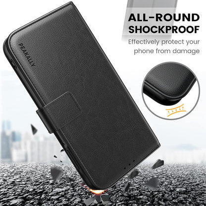 Handyhülle für Samsung Galaxy A55 5G - Schwarz PU Leder RFID Blockierung