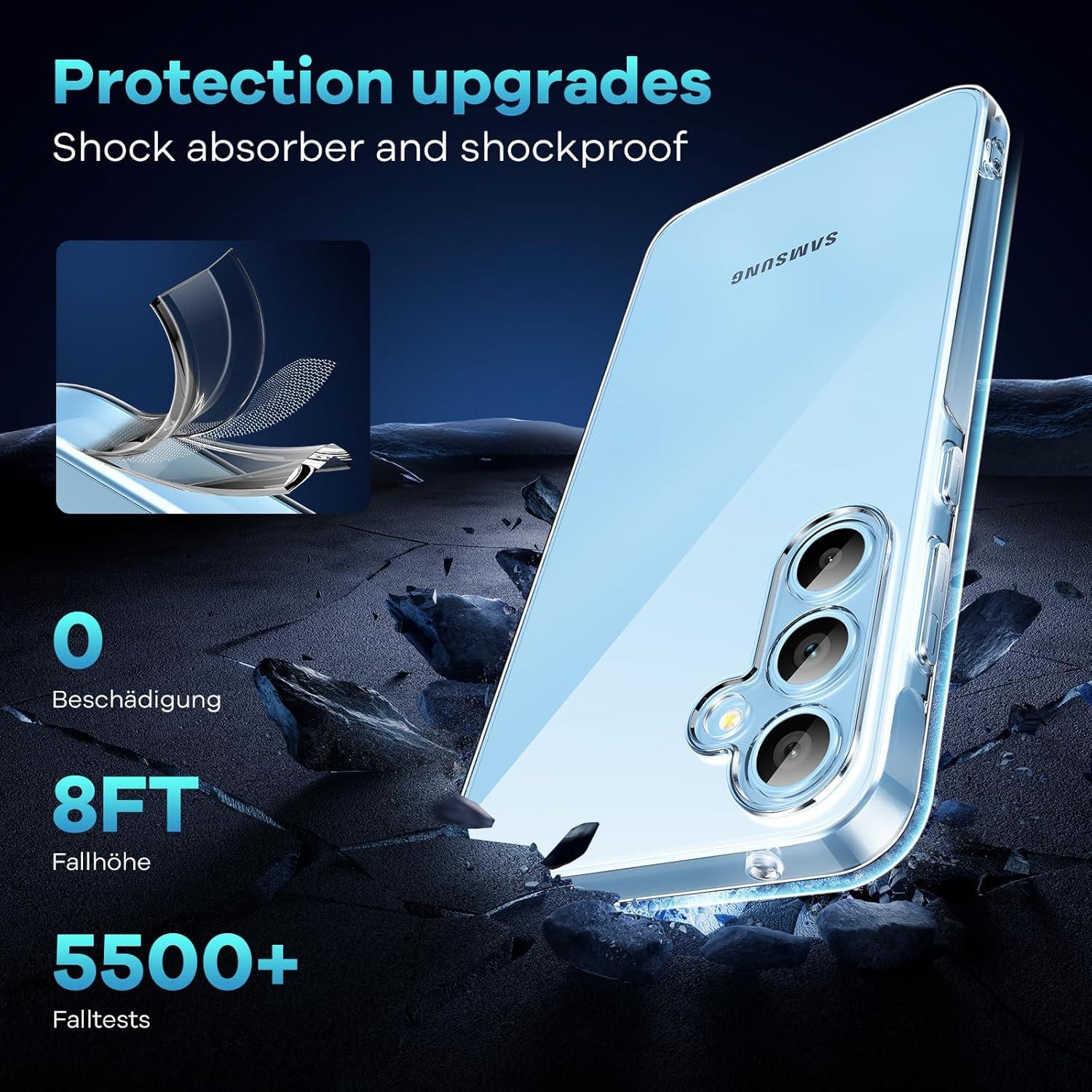 Transparente Samsung Galaxy A35 5G Hülle mit 2 Stück