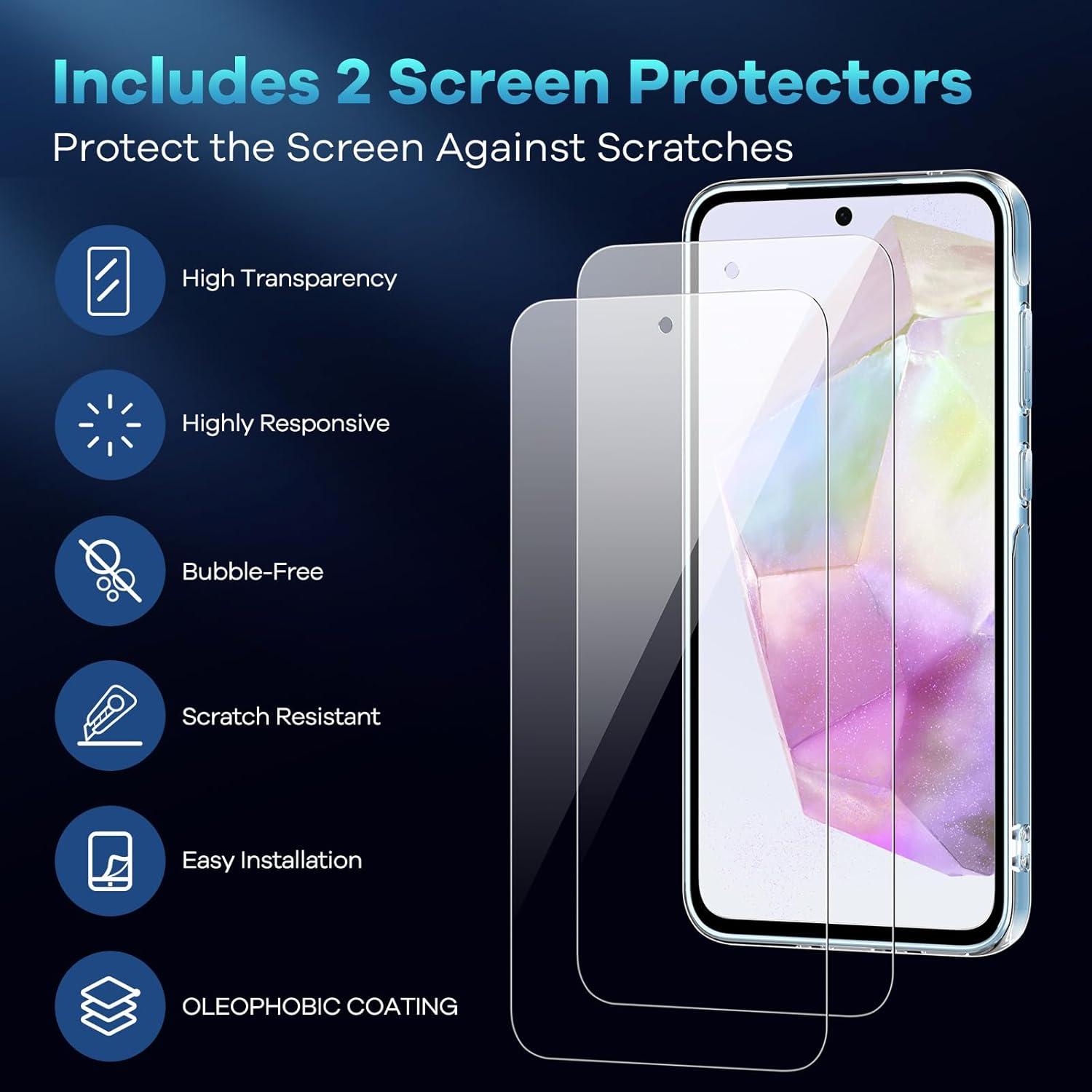 Transparente Handyhülle für Samsung Galaxy A35 5G mit Hartglas