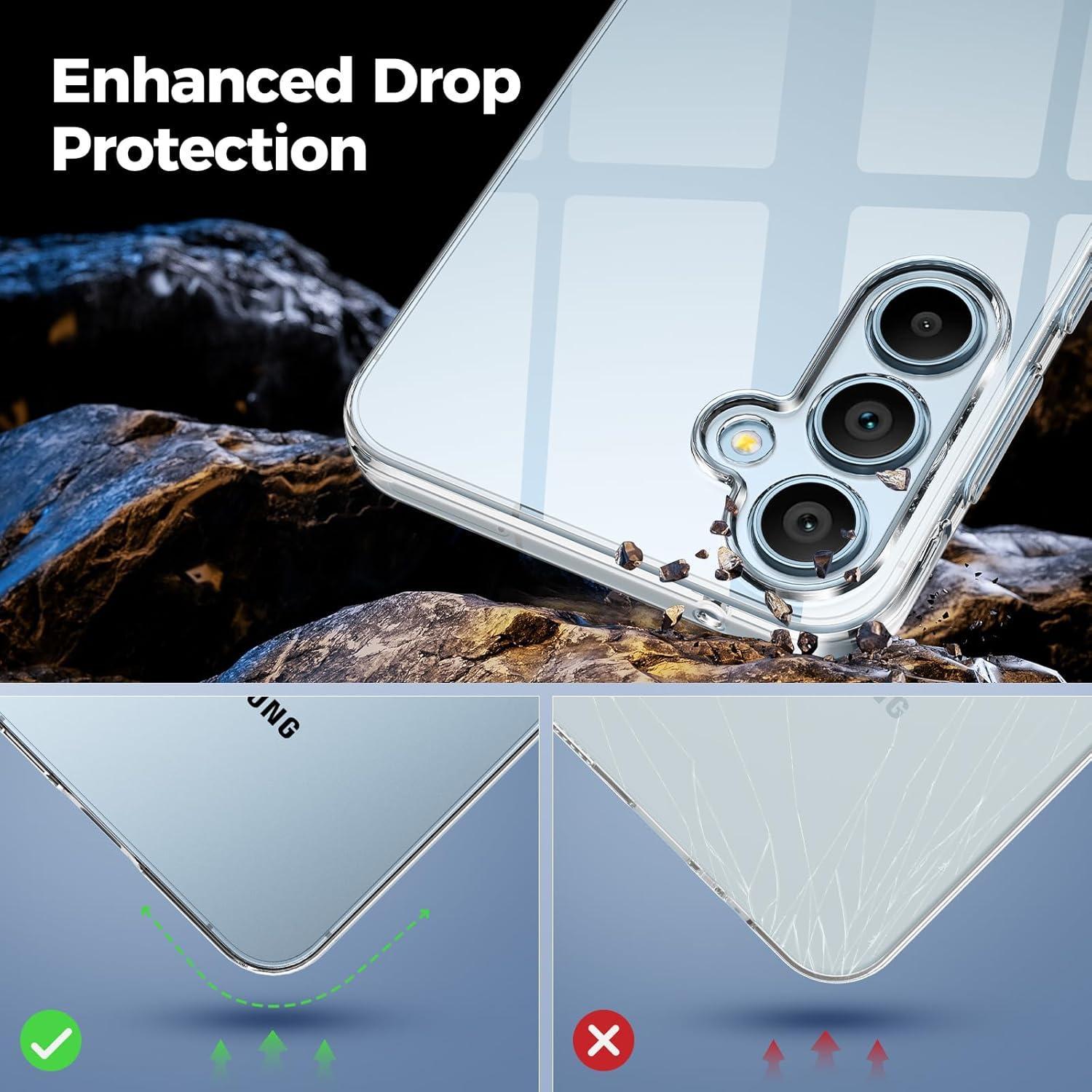 Hülle Samsung Galaxy A55 5G 2 Hartglas TPU Transparent Schutzhülle