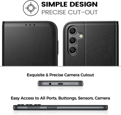 Handyhülle Samsung Galaxy A35 5G mit Panzer Schutz Glas RFID Schwarz