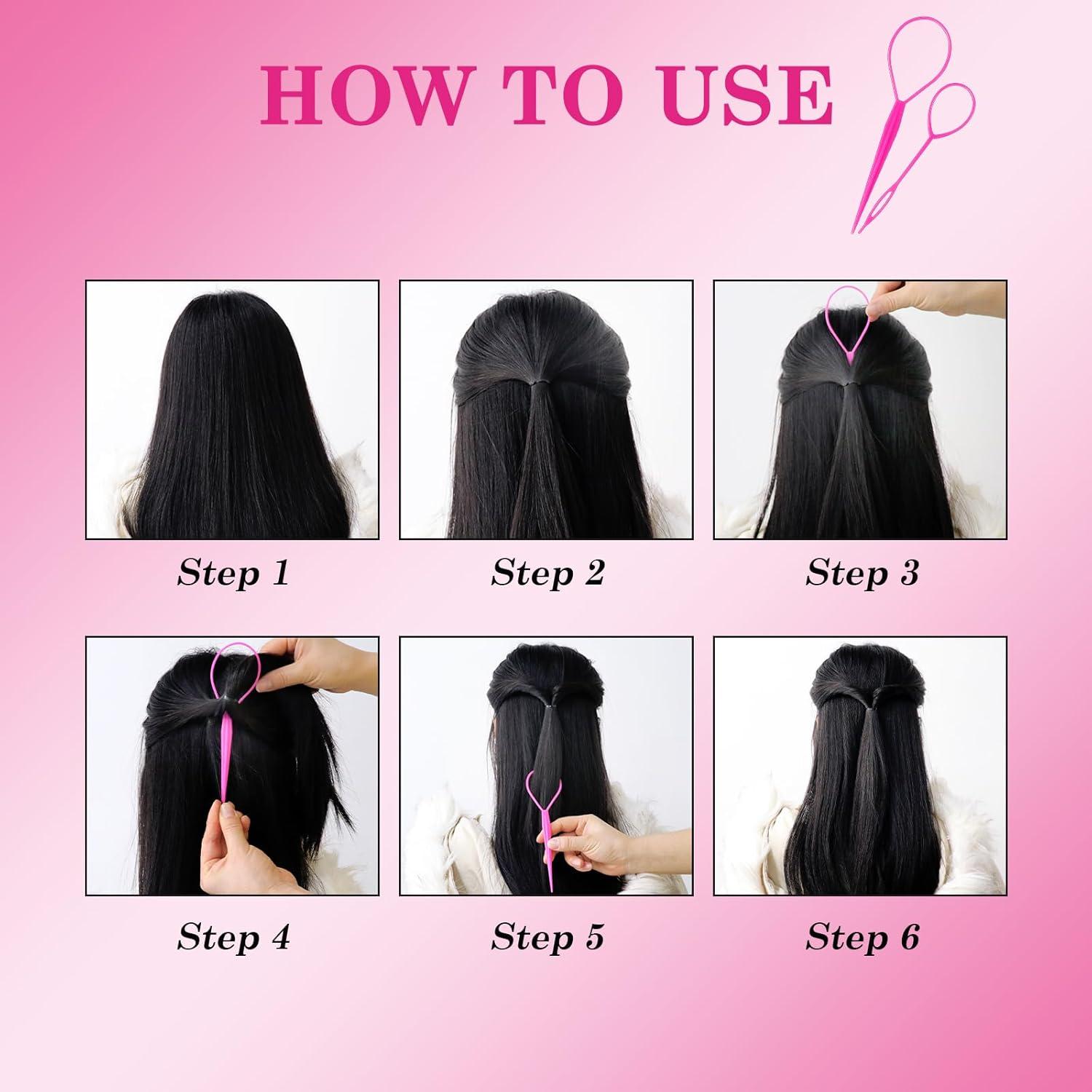 3 Stück Frisurenhilfe Haar Tail Twister Set - DIY Haarflechtwerkzeuge
